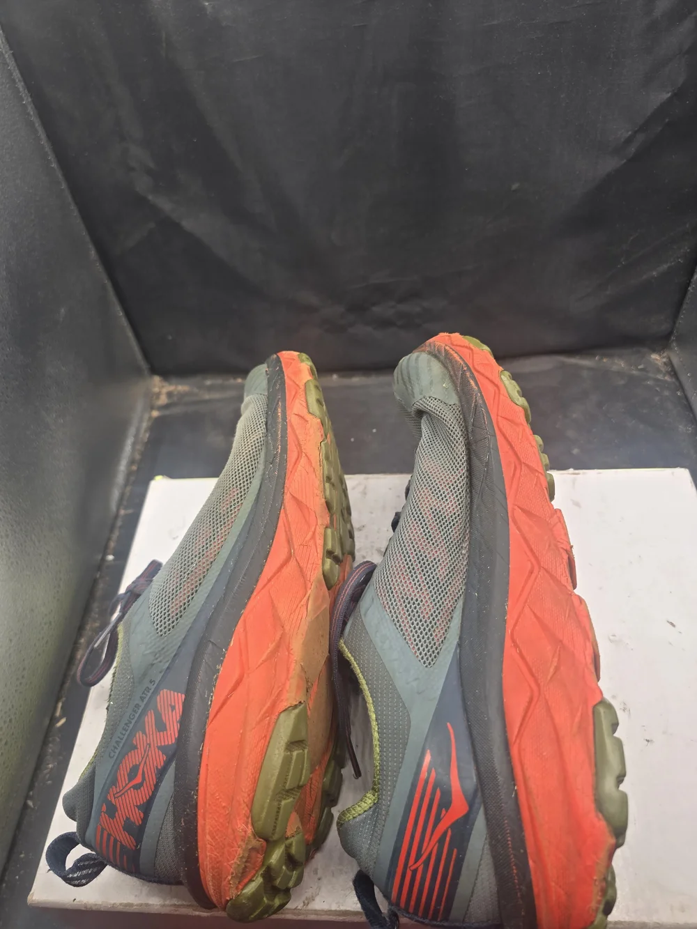 Hoka One One Men's Green Mesh Running Shoes with Orange Soles‎